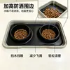 Tigela dupla de silicone para pet, tigela de aço inoxidável para ração de cachorro, tigela de alimentação lenta, tapete de alimentação para pet anti-derrapante e anti-vazamento dois em um