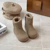Botas Cálidas para Niñas 2025 Otoño e Invierno Estilo Nuevo Botines Cortos Forrados de Felpa para Bebés Niños Estilo Coreano Botas de Algodón para Niñas Pequeñas