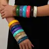 Pulsera de resina degradada color café de venta caliente transfronteriza para mujer, pulsera curva, anillo de amistad, joyería de alta gama de moda al por mayor