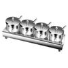 Frasco para condimentos de acero inoxidable 304 transfronterizo, frasco para condimentos de cocina engrosado con cuchara, combinación de frascos para condimentos sellados a prueba de humedad