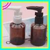 Frasco Marrom para Cosméticos com Pressão e Ombro Inclinado 50ml Frasco de Plástico com Bomba de Clipe Soquete para Bomba Bomba de Pressão Sub-frasco para Loção