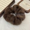 Pelúcia de lã imitação de vison, bola de pelo de salsicha grande, corda de cabelo, elástico para prender o cabelo feminino, corda de cabeça de alta elasticidade, capa de couro durável