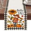 Bandera de Mesa Popular de Otoño Temu Perro Pavo Estampado Material de Lino Decoración de Mesa de Sala de Estar Americana Toalla de Mesa de Otoño