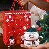 Dropshipping Caneca Cerâmica Criativa de Presente de Natal com Tampa e Colher Caneca de Grande Capacidade Caneca de Natal Desenhada Presente