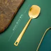 Nuevo Set de Utensilios de Cocina de Acero Inoxidable, Mini Utensilios de Cocina de 6 Piezas, Espátula China, Cucharón Pequeño para Sopa, Espátula para Pasteles, Olla Pequeña Dorada