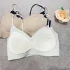 Base de seda helada líquida sin rastro ropa interior para mujer estilo ultrafino enfriamiento copa fija realce elevación push-up