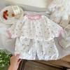 Conjunto de Pijama para Niños, Estilo Delgado de Verano, Ropa de Casa Linda para Bebés, Pantalones Cortos de Manga Corta, Estilo Princesa para Niñas, Transfronterizo para Niños
