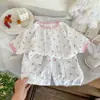 Conjunto de Pijama de Verano Delgado para Niños, Ropa de Casa Linda para Bebés, Pantalones Cortos de Manga Corta, Ropa de Aire Acondicionado para Niñas, Ropa Transfronteriza para Niños