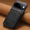 Adecuado para funda de teléfono con ranura para tarjeta Google Pixel 11Pro, funda trasera con soporte y tarjetero Google Pixel 9, funda protectora de cuero