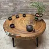 Mesa de Té de Madera de Alcanfor Talla de Raíz Madera Maciza Mesa de Café Pequeña Estilo Shaji B&B Sala de Estar Ventana Saliente Tatami Mesa Pequeña