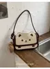 Bolsa de ombro retrô fofa estilo coreano de gatinho para mulheres, bolsa transversal versátil de desenho animado para estudantes, bolsa de mão casual com design de nicho