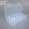 Caixa Plástica Transparente com Tampa de 10 Compartimentos, 15 Compartimentos, 24 Compartimentos, 28 Compartimentos para Organizar Miçangas, Joias, Ferragens e Equipamentos de Pesca