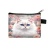 2025 Novo Porta-Moedas de Gato Desenho Animado Bolsa Quadrada Leve Fofa para Cartões Bolsa Portátil para Guardar Chaves