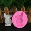 Molde de silicona con forma de conejo de dibujos animados, venta al por mayor, para decoración de tartas, azúcar, teléfono móvil, bricolaje, de cerámica suave