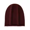 Chapéu de Cashmere para Mulheres 100% Cashmere Puro Nova Moda Simples Enrolado Cor Pura Proteção de Orelha Baotou Chapéu Quente de Tricô