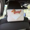 Caja de Pañuelos para Coche de Tela de Perro Dóberman de Dibujos Animados, Soporte de Pañuelos para Respaldo de Asiento de Coche, Caja de Pañuelos de Alta Gama para Reposabrazos para Mujeres