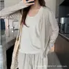 Chaqueta Cárdigan Rosa de Seda de Hielo con Protección Solar para Mujer, Camisa de Verano Delgada de Corte Holgado Adelgazante para Aire Acondicionado, Top Transpirable de Manga Larga con Cuello en V