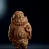 Ciprés de Acantilado Taihang Zhong Kui Inmortal Figura Tallada a Mano Material Envejecido Madera Maciza Tallada Adorno de Personaje Bendición Inmortal Atracción de Fortuna y Transferencia de Fortuna