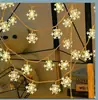 Luces de Cadena LED de Copo de Nieve, Blanco Cálido, Multimodo, Alimentadas por Batería/USB/Solar, Luces de Hadas Decorativas Navideñas para Interiores/Exteriores