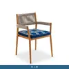 Mesa y Sillas de Comedor de Madera Maciza para Villa al Aire Libre Muebles de Teca para Jardín y Patio Juego de Mesa y Sillas de Comedor al Aire Libre para Jardín