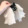 Pin para Coleta de Seda Bordada Color Blanco Crudo de Alto Gama Coreano, Ambiente Romántico, Pasador de Pelo Estilo Hada