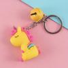 Llavero de Dibujo Animado de Unicornio Muñeco de Goma Blanda Pony Colorido Colgante para Coche Bolsos Cadena de Llave Decoración Lindo
