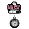 Reloj de bolsillo retráctil para enfermera RN más vendido transfronterizo, hebilla de acrílico con purpurina fácil de tirar, reloj de bolsillo anti-pérdida con insignia médica NURSE