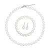 Joyería transfronteriza nuevo conjunto de collar de cadena para suéter nupcial de diamantes y perlas artificiales, aretes y pulsera