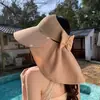 Sombrero de Sol para Mujer de Nuevo Estilo con Ala Ampliada, Protección para el Cuello, Protección UV de Verano, Sombrero de Sol Plegable con Visera