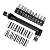 Conjunto de Chave de Fenda com Soquetes, Chave de Boca de Duas Pontas + 10 Peças de Pontas de Chave de Fenda de Formato Especial + Ferramenta de Soquete 1/4
