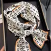 Nuevo Pañuelo Largo de Seda para Mujer en Primavera, Otoño y Verano, Pañuelo de Cuello Estampado, Pequeño Pañuelo Decorativo Moderno y Versátil