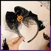 Diadema de Halloween para Niños Sombrero de Malla de Bruja Diadema de Calabaza Fantasma Accesorios para Disfraces de Fiesta Cosplay