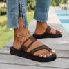 Talla Grande Color Sólido Nuevo Estilo de Moda Casual Suela Gruesa Chanclas de Playa Sandalias de Ponerse con Separación en los Dedos Talla 36-43