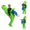 Especial de fronteira para o Festival de Halloween suprimentos de festa engraçados fantasia de brincar ET alienígena verde roupa inflável