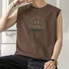 2026 Nuevo Estilo Camiseta sin Mangas de Algodón Puro Chaleco para Hombre Sudadera Deportiva de Verano para Fitness con Estampado Divertido Camiseta sin Mangas Blanca