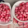 6mm Rosa En relieve 8mm Multicolor Rosa Concha Sintética Rosa Flor Pequeña Agujero Pasante Cuentas Sueltas Accesorios para Joyería Antigua DIY