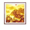 Pintura de Parede Quadrada com Moldura Quadrada e Fundo Quadrado com Montanha Pintura Decorativa para Sala de Estar Mural para Hall de Entrada Pintura para Pendurar em Grande Escritório