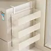 Estante de Almacenamiento Multifuncional para Pared Lateral de Refrigerador, Estante de Cocina, Artefacto de Almacenamiento, Estante para Almacenamiento de Condimentos y Papel Film