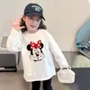 Camiseta de Otoño para Niñas 2026 Nueva Ropa Infantil Niños 100% Algodón Puro Manga Larga Estampado Lindo Top Adolescente Moderno