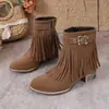 Botines de Tacón Alto Otoño 2022 Botas para Mujer Botas con Borlas Comercio Exterior Transfronterizo Chengdu Tallas Grandes 40-48 Amazon 151