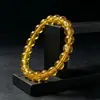 Pulsera de cuentas para pasaporte de carretera DIY de cristal de imitación, pulsera de estilo coreano de 8MM, material de vidrio, cuentas amarillas transparentes, venta al por mayor