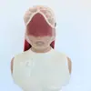 Producción mayorista de fábrica de peluca recta larga de fibra de alta temperatura estilo retro de cabello largo recto rojo 13*4