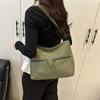 Bolsa Transversal Simples Retrô Moderna e Personalizada com Zíper Duplo, Bolsa de Ombro Fashion Elegante de Grande Capacidade, Bolsa Tote para Estudantes Universitários