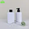 Frasco Quadrado Plano para Limpeza Facial 200ml Frasco com Tampa Flip-Top para Loção Frasco com Bomba para Álcool em Gel Frasco Vazio para Reembalagem