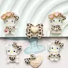 Lindos Accesorios de Resina de Leopardo Luminoso y Gato KT Hechos a Mano para DIY Pasador Hebilla de Zapato Pinza de Pato Bolígrafo con Cuentas Paquete