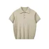Camisa polo de manga corta para hombre con patrón de trenzado de cable, polo de fábrica al por mayor de verano para hombre, seda de hielo de secado rápido de verano