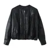 Jaqueta Casual Feminina de Couro Sintético com Mangas Bufantes Lisa para a Primavera 2026 do AliExpress Transfronteiriço 3046045