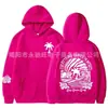 Vendas Diretas Transfronteiriças Verão Novo Estilo Americano Lavado Personalizado Estampado Moletom com Capuz de Manga Longa Tendência Japonesa Tops de Alta Qualidade