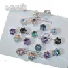 Nuevas Cuentas Espaciadoras de Cristal de Nieve de Diamante Multicolores de Ocho Agujeros para Pulsera Colgante Hecha a Mano con Cuentas DIY Accesorios de Aleación
