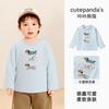 Camiseta Térmica Kaka Panda para Niños Camiseta de Manga Larga Infantil Top Casual Otoñal para Niñas Ropa de Otoño para Bebés Moda Infantil
